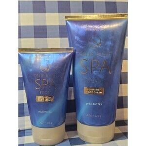 Bath & Body Works True Blue Spa Smoothing Foot Scrub & Super Rich Foot Cream Set